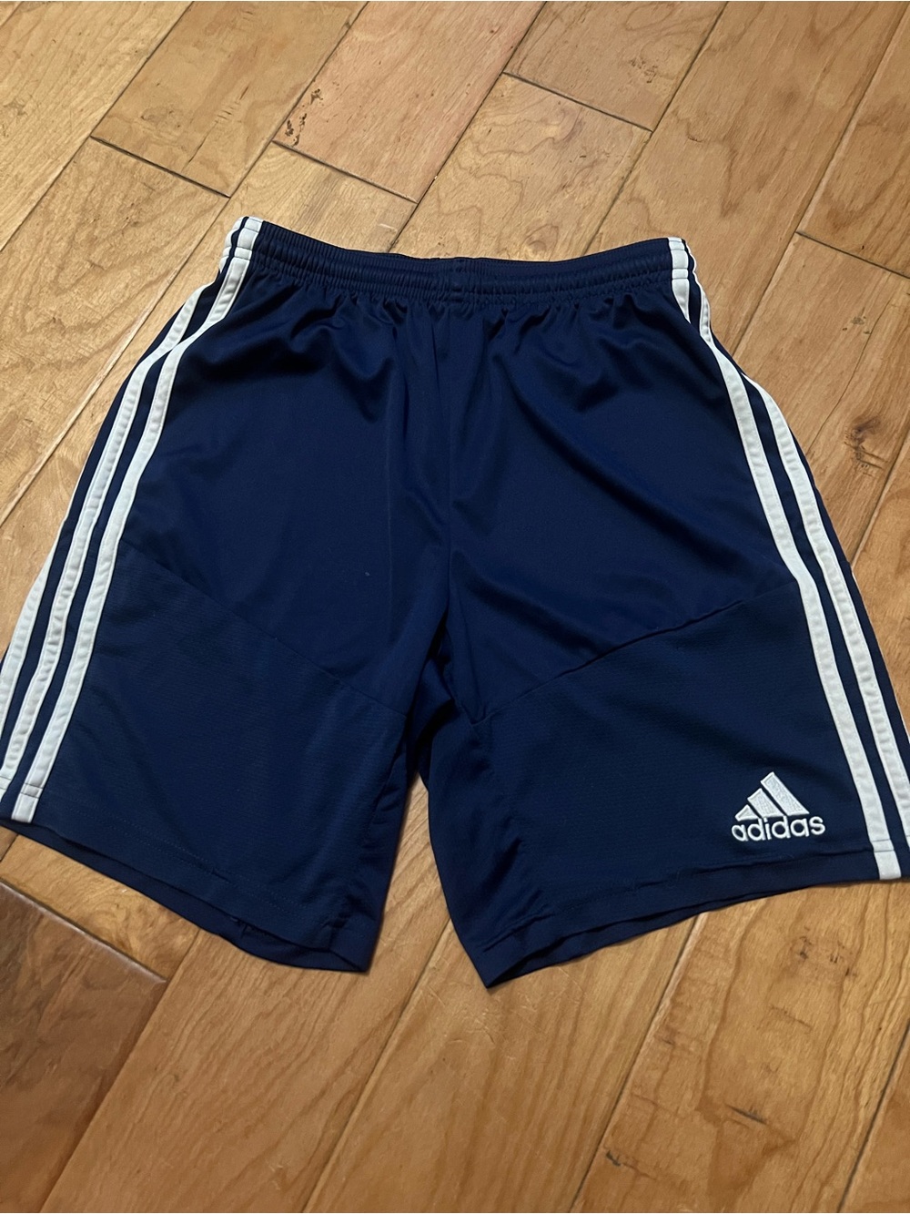 Adidas Formation Kids Navy Blue Three-Stripe Athletic Shorts